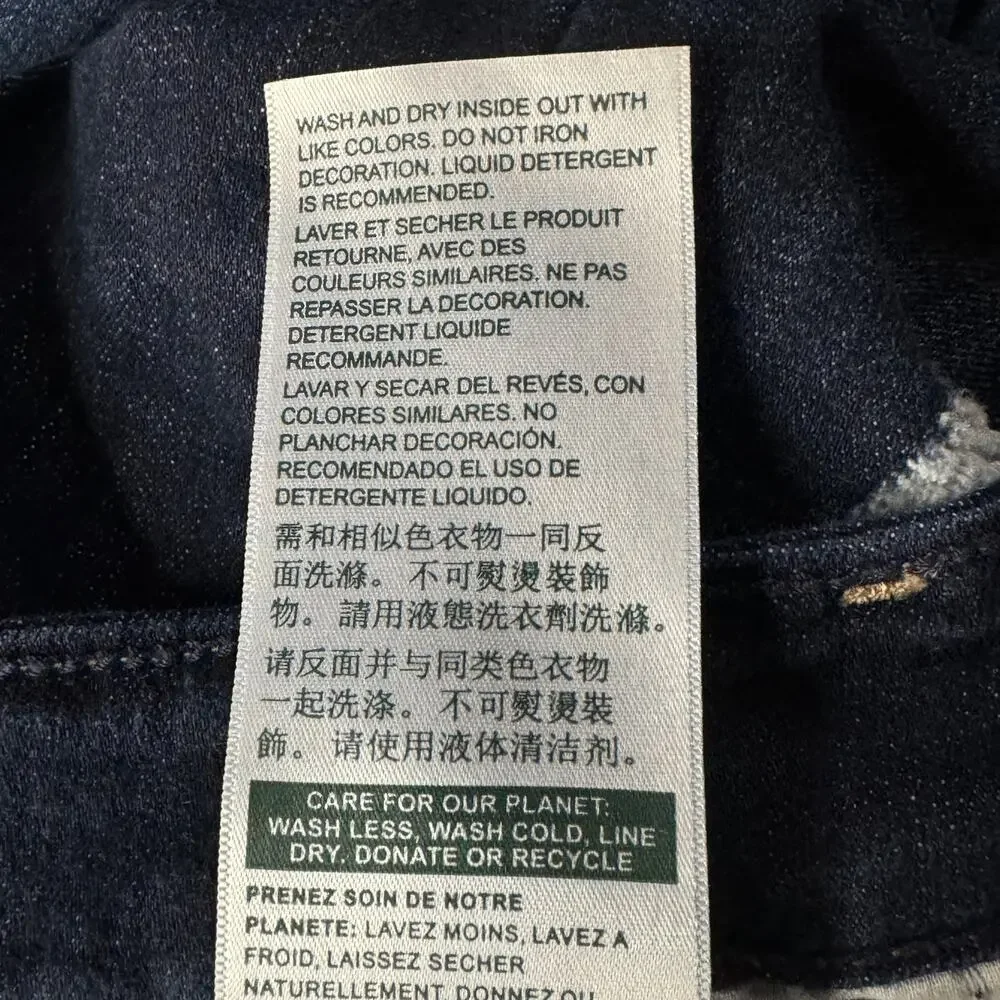 Levi’s Signature SZ 10 High-Rise Jean Shorts Distressed Frayed Cuffed Dark Wash - Picture 7 of 8